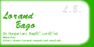 lorand bago business card